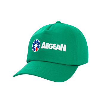 Πρατήριο καυσίμων AEGEAN, Καπέλο παιδικό Baseball, 100% Βαμβακερό,  Πράσινο