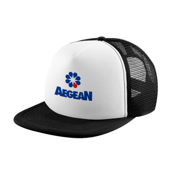 Πρατήριο καυσίμων AEGEAN, Καπέλο Soft Trucker με Δίχτυ Black/White 