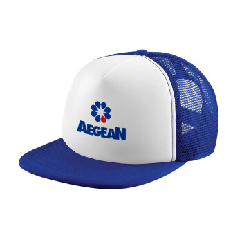 Πρατήριο καυσίμων AEGEAN, Καπέλο Ενηλίκων Soft Trucker με Δίχτυ Blue/White (POLYESTER, ΕΝΗΛΙΚΩΝ, UNISEX, ONE SIZE)