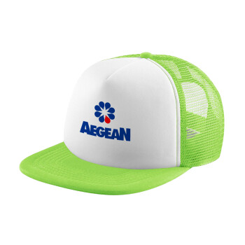Πρατήριο καυσίμων AEGEAN, Καπέλο παιδικό Soft Trucker με Δίχτυ Πράσινο/Λευκό