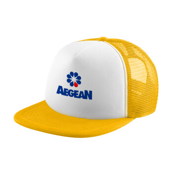 Πρατήριο καυσίμων AEGEAN, Καπέλο παιδικό Soft Trucker με Δίχτυ Κίτρινο/White 