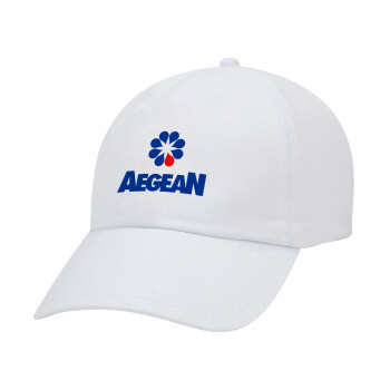 Πρατήριο καυσίμων AEGEAN, Καπέλο Ενηλίκων Baseball Λευκό 5-φύλλο (POLYESTER, ΕΝΗΛΙΚΩΝ, UNISEX, ONE SIZE)
