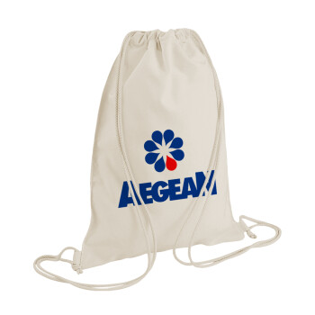 Πρατήριο καυσίμων AEGEAN, Τσάντα πλάτης πουγκί GYMBAG natural (28x40cm)