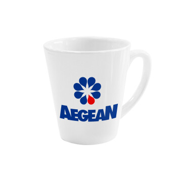 Πρατήριο καυσίμων AEGEAN, Κούπα κωνική Latte Λευκή, κεραμική, 300ml