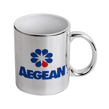 Πρατήριο καυσίμων AEGEAN, Mug ceramic, silver mirror, 330ml
