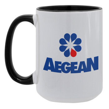 Πρατήριο καυσίμων AEGEAN, Κούπα Mega 15oz, κεραμική Μαύρη, 450ml