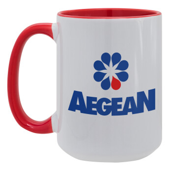 Πρατήριο καυσίμων AEGEAN, Κούπα Mega 15oz, κεραμική Κόκκινη, 450ml