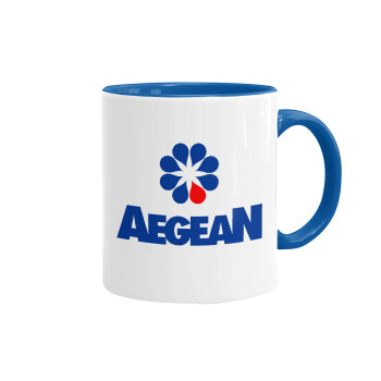 Πρατήριο καυσίμων AEGEAN, Mug colored blue, ceramic, 330ml