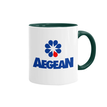 Πρατήριο καυσίμων AEGEAN, Mug colored green, ceramic, 330ml
