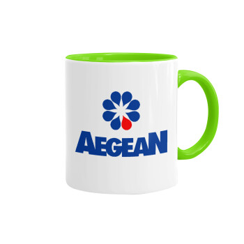Πρατήριο καυσίμων AEGEAN, Mug colored light green, ceramic, 330ml