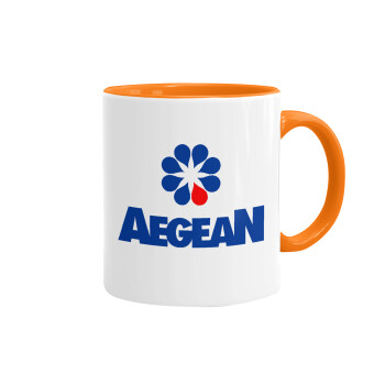 Πρατήριο καυσίμων AEGEAN, Mug colored orange, ceramic, 330ml