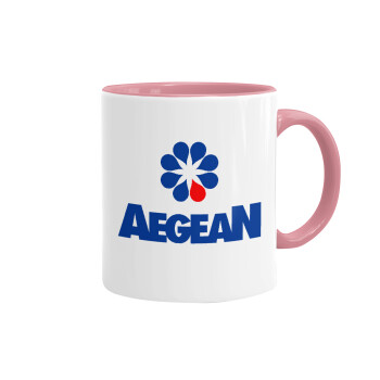 Πρατήριο καυσίμων AEGEAN, Mug colored pink, ceramic, 330ml