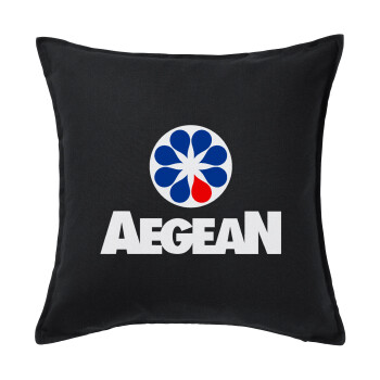 Πρατήριο καυσίμων AEGEAN, Μαξιλάρι καναπέ Μαύρο 100% βαμβάκι, περιέχεται το γέμισμα (50x50cm)