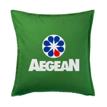 Πρατήριο καυσίμων AEGEAN, Μαξιλάρι καναπέ Πράσινο 100% βαμβάκι, περιέχεται το γέμισμα (50x50cm)