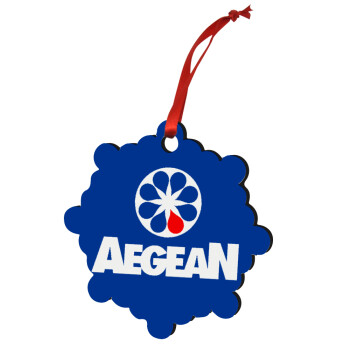 Πρατήριο καυσίμων AEGEAN, Χριστουγεννιάτικο στολίδι snowflake ξύλινο 7.5cm