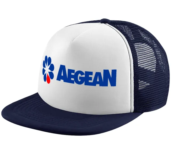 Πρατήριο καυσίμων AEGEAN — Adult Soft Trucker Hat with Dark Blue/White Mesh (POLYESTER, ADULT, UNISEX, ONE SIZE)