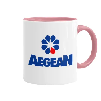 Πρατήριο καυσίμων AEGEAN, Mug colored pink, ceramic, 330ml