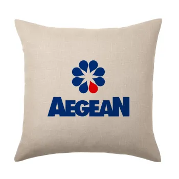 Πρατήριο καυσίμων AEGEAN, Μαξιλάρι καναπέ ΛΙΝΟ 40x40cm περιέχεται το  γέμισμα