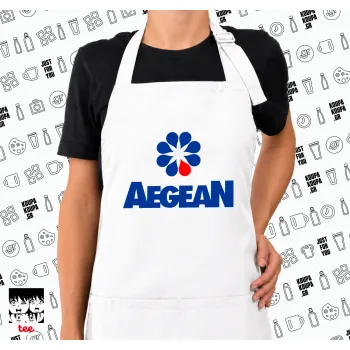 Πρατήριο καυσίμων AEGEAN, Ποδιά μακριά Σεφ ολόσωμη με τσέπες white (ΕΝΗΛΙΚΩΝ)