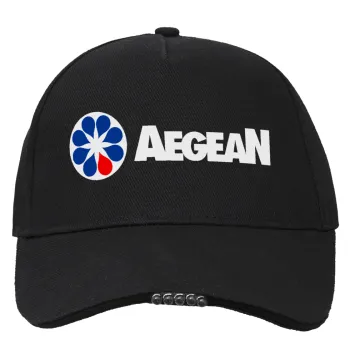 Πρατήριο καυσίμων AEGEAN, Καπέλο Εργασίας & Δραστηριοτήτων με LED Φως - Ιδανικό για Νύχτα & Χαμηλό Φωτισμό (100% ΒΑΜΒΑΚΕΡΟ, ΕΝΗΛΙΚΩΝ, UNISEX)