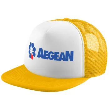 Πρατήριο καυσίμων AEGEAN, Καπέλο Ενηλίκων Soft Trucker με Δίχτυ Κίτρινο/White (POLYESTER, ΕΝΗΛΙΚΩΝ, UNISEX, ONE SIZE)