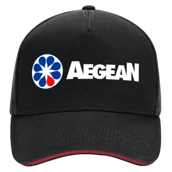 Πρατήριο καυσίμων AEGEAN, DRILL Adult Ultimate Hat BLACK/RED, (100% COTTON, ADULT, UNISEX, ONE SIZE)