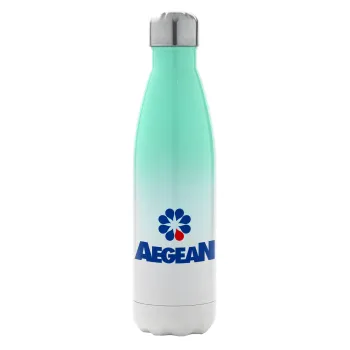 Πρατήριο καυσίμων AEGEAN, Metal mug thermos Green/White (Stainless steel), double wall, 500ml