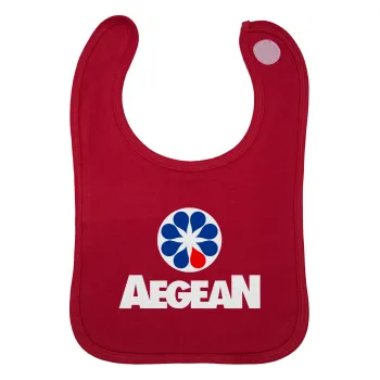 Πρατήριο καυσίμων AEGEAN, Σαλιάρα με Σκρατς Κόκκινη 100% Organic Cotton (0-18 months)