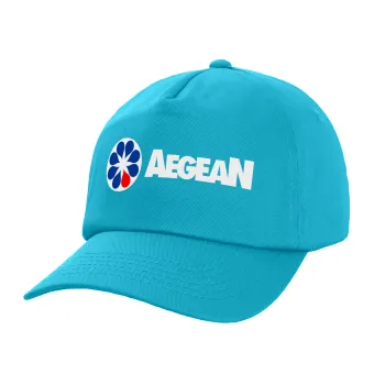 Πρατήριο καυσίμων AEGEAN, Καπέλο παιδικό Baseball, 100% Βαμβακερό Twill, Γαλάζιο (ΒΑΜΒΑΚΕΡΟ, ΠΑΙΔΙΚΟ, UNISEX, ONE SIZE)