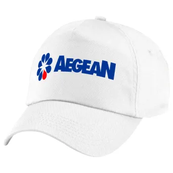 Πρατήριο καυσίμων AEGEAN, Καπέλο παιδικό Baseball, 100% Βαμβακερό Twill, Λευκό (ΒΑΜΒΑΚΕΡΟ, ΠΑΙΔΙΚΟ, UNISEX, ONE SIZE)