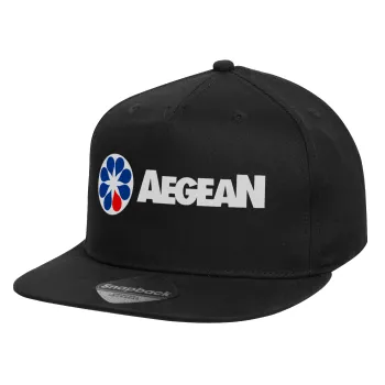 Πρατήριο καυσίμων AEGEAN, Καπέλο παιδικό Flat Snapback, Μαύρο (100% ΒΑΜΒΑΚΕΡΟ, ΠΑΙΔΙΚΟ, UNISEX, ONE SIZE)