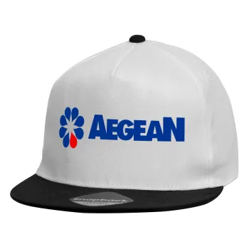 Πρατήριο καυσίμων AEGEAN, Καπέλο παιδικό Flat Snapback, Λευκό (100% ΒΑΜΒΑΚΕΡΟ, ΠΑΙΔΙΚΟ, UNISEX, ONE SIZE)