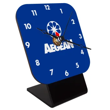 Πρατήριο καυσίμων AEGEAN, Quartz Wooden table clock with hands (10cm)