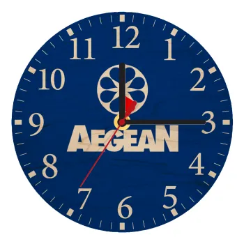 Πρατήριο καυσίμων AEGEAN, Ρολόι τοίχου ξύλινο plywood (20cm)
