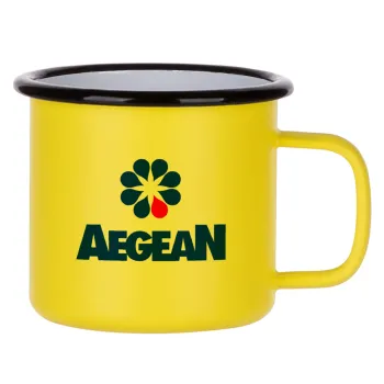 Πρατήριο καυσίμων AEGEAN, Κούπα Μεταλλική εμαγιέ ΜΑΤ Κίτρινη 360ml