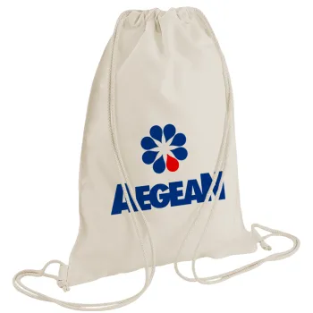 Πρατήριο καυσίμων AEGEAN, Τσάντα πλάτης πουγκί GYMBAG natural (28x40cm)