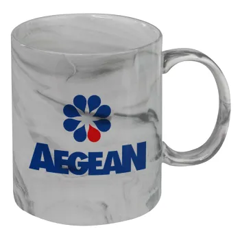 Πρατήριο καυσίμων AEGEAN, Mug ceramic marble style, 330ml