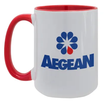 Πρατήριο καυσίμων AEGEAN, Κούπα Mega 15oz, κεραμική Κόκκινη, 450ml