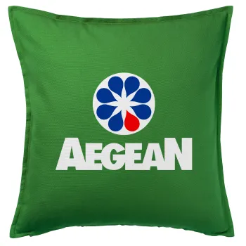 Πρατήριο καυσίμων AEGEAN, Μαξιλάρι καναπέ Πράσινο 100% βαμβάκι, περιέχεται το γέμισμα (50x50cm)