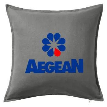 Πρατήριο καυσίμων AEGEAN, Μαξιλάρι καναπέ Γκρι 100% βαμβάκι, περιέχεται το γέμισμα (50x50cm)