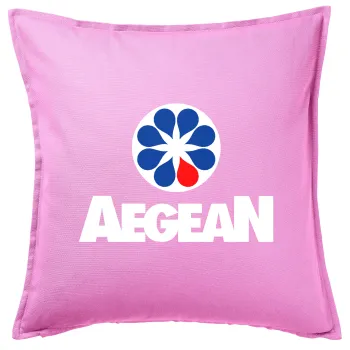 Πρατήριο καυσίμων AEGEAN, Μαξιλάρι καναπέ ΡΟΖ 100% βαμβάκι, περιέχεται το γέμισμα (50x50cm)