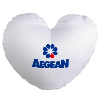 Πρατήριο καυσίμων AEGEAN, Μαξιλάρι καναπέ καρδιά 40x40cm περιέχεται το  γέμισμα