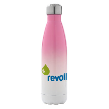 Πρατήριο καυσίμων REVOIL, Metal mug thermos Pink/White (Stainless steel), double wall, 500ml