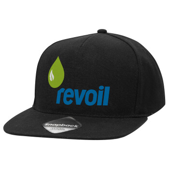 Πρατήριο καυσίμων REVOIL, Καπέλο Ενηλίκων Flat Snapback Μαύρο, (POLYESTER, ΕΝΗΛΙΚΩΝ, UNISEX, ONE SIZE)
