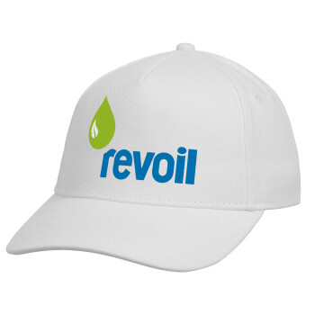 Πρατήριο καυσίμων REVOIL, Καπέλο παιδικό Baseball, 100% Βαμβακερό, Λευκό