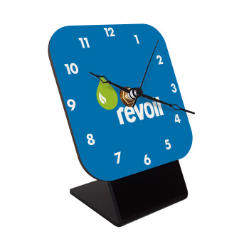 Πρατήριο καυσίμων REVOIL, Επιτραπέζιο ρολόι ξύλινο με δείκτες (10cm)