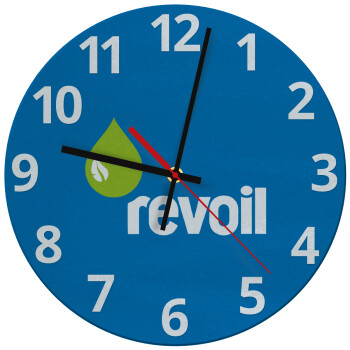 Πρατήριο καυσίμων REVOIL, Ρολόι τοίχου γυάλινο (30cm)