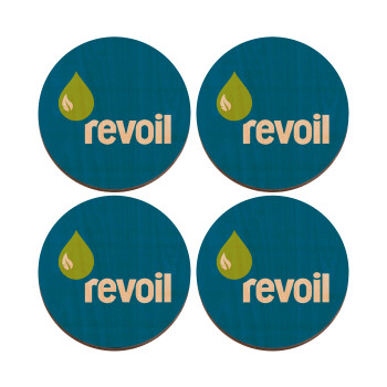 Πρατήριο καυσίμων REVOIL, ΣΕΤ x4 Σουβέρ ξύλινα στρογγυλά plywood (9cm)
