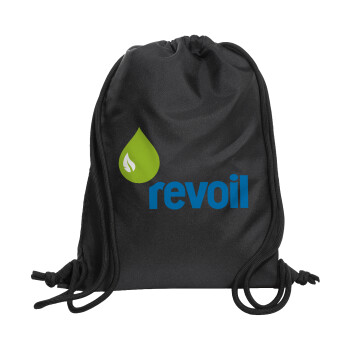 Πρατήριο καυσίμων REVOIL, Backpack pouch GYMBAG Black, with pocket (40x48cm) & thick cords