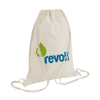 Πρατήριο καυσίμων REVOIL, Τσάντα πλάτης πουγκί GYMBAG natural (28x40cm)